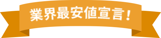 業界最安値宣言！