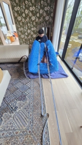 ソファーネットしロープ吊り上げ準備